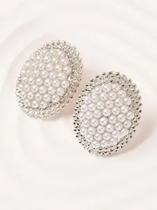 VAGHBHATT Silver-Plated Alloy Studs Earrings