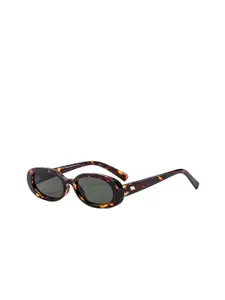 LULU & SKY Women Tortoise Shell Retro Oval Sunglasses STY-68274-LEOPARD GREEN
