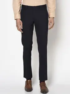 Blackberrys Men B-95 Textured Mid-Rise Formal Trousers