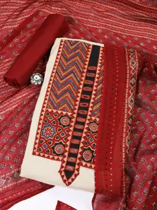 Meena Bazaar Floral Printed Unstitched Dress Material