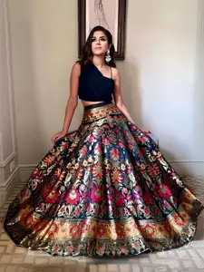 ODETTE Semi-Stitched Lehenga & Unstitched Blouse With Dupatta