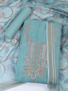 Meena Bazaar Floral Embroidered Sequinned Unstitched Dress Material