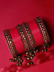 leshya Set of 32 Artificial Stone & Bead StuddedBangle