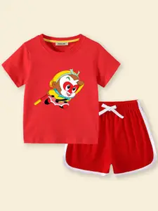 INCLUD Girls Graphic Printed T-shirt with Shorts