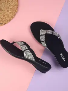 Metro Women Embellished Wedge Sandals