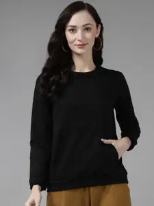 The Roadster Lifestyle Co. Women Round Neck Long Sleeve Cotton Pullover