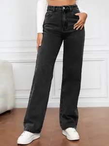 all about you Women Straight Fit High-Rise Cotton Jeans