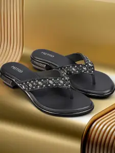 Metro Women Embellished Block Sandals