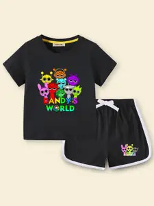 INCLUD Girls Graphic Printed T-shirt with Shorts