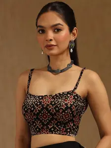 Soch Printed Square Neck Padded Saree Blouse