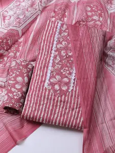 Meena Bazaar Floral Printed Unstitched Dress Material