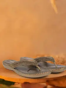 Mochi Women Open Toe Flats with Ethnic - Embellished