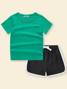 INCLUD Girls Round Neck T-shirt with Shorts