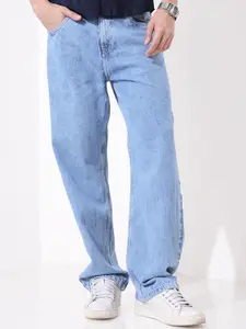 The Indian Garage Co Men Cotton Relaxed Fit Mid-Rise Light Fade Jeans