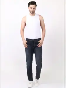 SACHIVA FASHION Regular Fit High-Rise Mildly Distressed Light Fade Stretchable Jeans