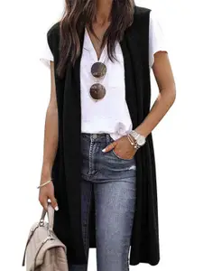 all about you Sleeveless Longline Shrug