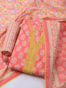 Meena Bazaar Floral Printed Unstitched Dress Material