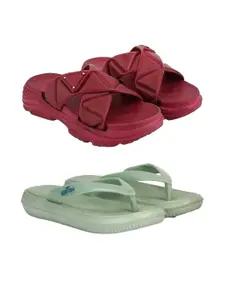 RIFOF Women Maroon Flip Flops