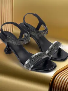 Metro Women Embellished Block Pumps