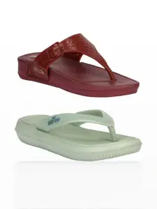 RIFOF Women Maroon Flip Flops
