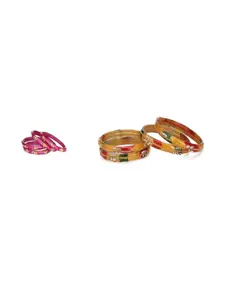 Somil Elegant Combo Glass Bangle Set | Handmade Traditional Chudi For Women | Perfect For Daily & Occasion Use, Combo Of 2 Set, Multicolor