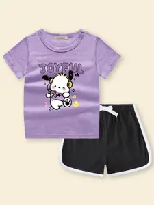 INCLUD Girls Graphic Printed T-shirt With Shorts