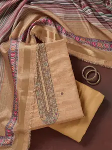 Koskii Striped Unstitched Dress Material