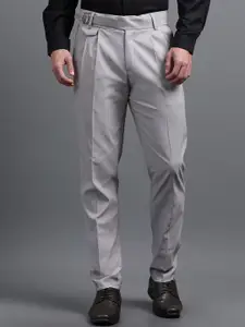 PAUL STREET Men Classic Straight Fit Easy Wash Pleated Trousers