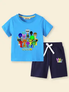 INCLUD Boys Graphic Printed T-shirt with Shorts