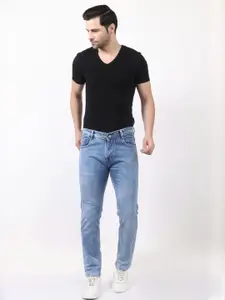 SACHIVA FASHION Men Blue Regular Fit High-Rise Light Fade Stretchable Jeans