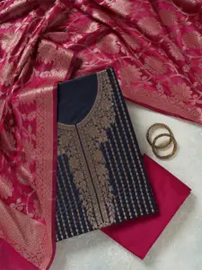 Koskii Floral Woven Design Unstitched Dress Material