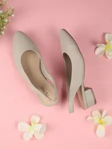 Metro Women Pointed Toe Block Heel Pumps