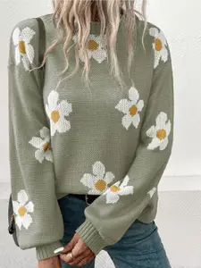 Bebe Women Self Design Pullover Sweater