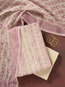 Koskii Floral Printed Thread Work Unstitched Dress Material