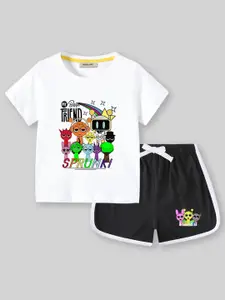 INCLUD Girls Sprunki Printed T-shirt with Shorts