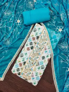 KALINI Printed Floral Printed Beads & Stones Cambric Cotton Unstitched Dress Material