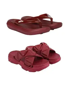 RIFOF Women Maroon Flip Flops