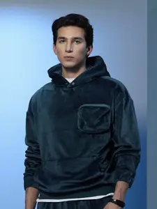 Snitch Stars Within Teal Velour Oversized Hoodie