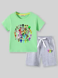 INCLUD Boys Graphic Printed T-shirt with Shorts