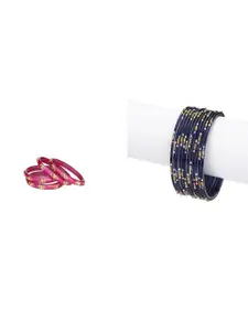 Somil Set of 16 Artificial stones & Beads Glass Bangles