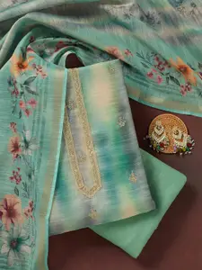 Koskii Ethnic Motifs Embroidered Zari Unstitched Dress Material