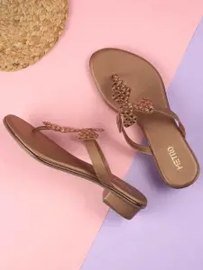 Metro Women Embellished Bows Block Sandals