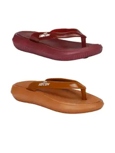 RIFOF Women Maroon Flip Flops