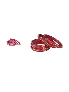 Somil Elegant Combo Glass Bangle Set | Handmade Traditional Chudi For Women | Perfect For Daily & Occasion Use, Combo Of 2 Set, Multicolor, Red