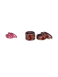 SOMIL Set of 12cStones Studded Glass Bangles