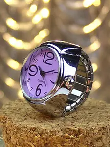 DIVASTRI Sliver Plated Stretchable Finger Ring Watch