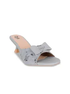 ZAIF Women Floral Printed Kitten Pumps with Bows