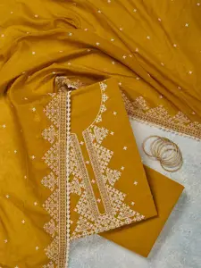 Koskii Geometric Embroidered Beads and Stones Unstitched Dress Material