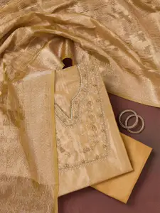 Koskii Floral Embroidered Zardozi Unstitched Dress Material