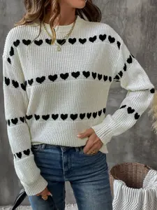 Bebe Women Geometric Printed Pullover Sweater